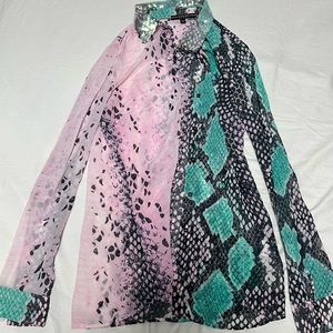 colorful guess shirt